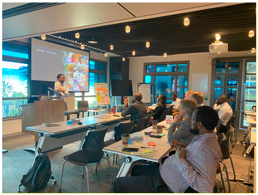 Girmaw Tadesse presents examples of projects that Microsoft’s AI for Good Lab is currently undertaking in Africa