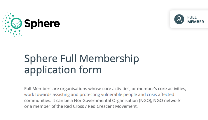 Application Form Full Members Sphere